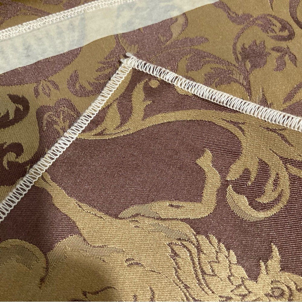 3 Griffin Damask Fabric Samples Brown Classical Remnant Memo Samples 2000s Vtg - Picture 15 of 15